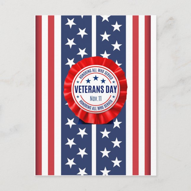 Veterans Day Rosette Postcard (Front)