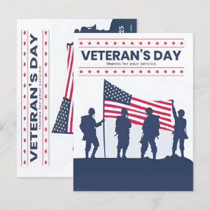 Veteran's Day Sign Thank You For Your Service 2025 Holiday Postcard