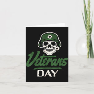 Veterans Day Skull Helmet Tribute for Military Card