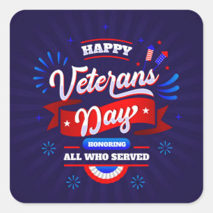 Veterans Day Square Sticker