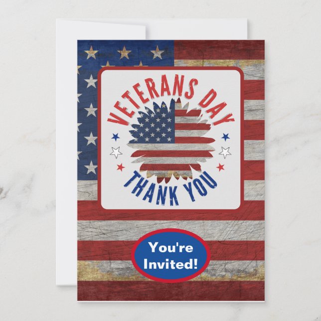 Veterans Day Thank You 4th of July Party Event Invitation (Front)