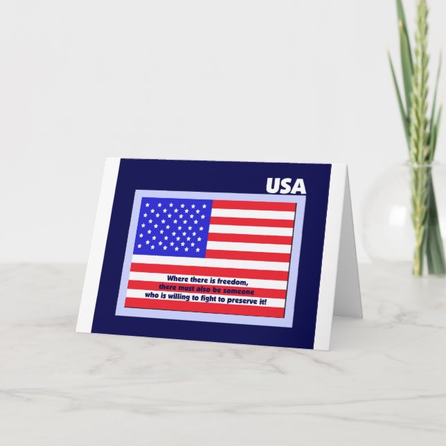 Veterans Day Thank You Card -- American Flag (Front)