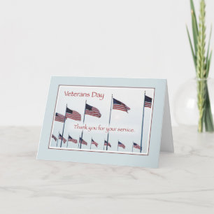 Veterans Day Thank You Flags Card