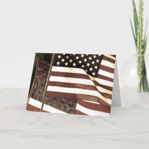 Veteran's Day Thank You for Your Service Flag Card