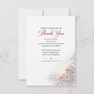 Veterans Day Thank You for Your Service Patriotic Card