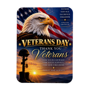 Veterans Day Thank You for Your Service Patriotic Magnet