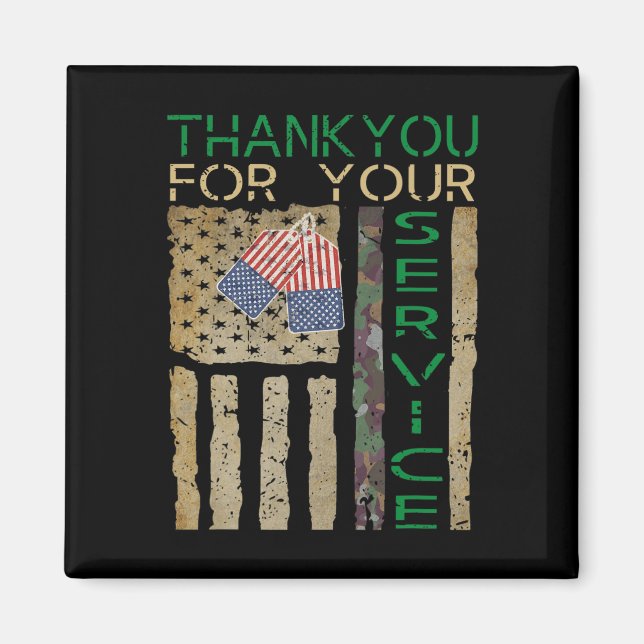 Veterans Day Thank You for your Service Soldier Ca Magnet (Front)