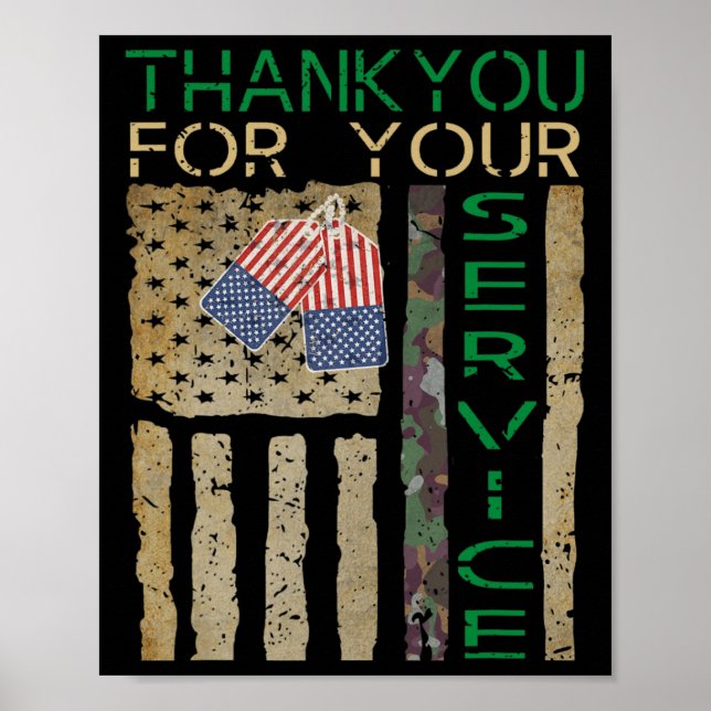 Veterans Day Thank You for your Service Soldier Ca Poster (Front)