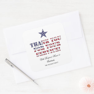 Veterans Day Thank You for Your Service Square Sticker