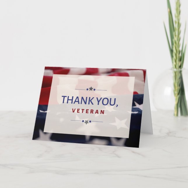 Veterans Day Thank You Greeting Card (Front)