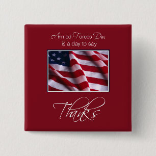 Veteran's Day Thank You, Patriotic American Flag 15 Cm Square Badge