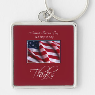 Veteran's Day Thank You, Patriotic American Flag Key Ring