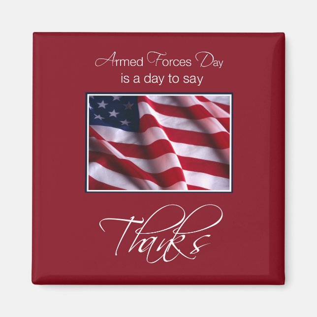 Veteran's Day Thank You, Patriotic American Flag Magnet (Front)