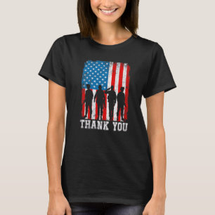 Veterans Day Thank You Retro Us Flag Veterans Prou T-Shirt