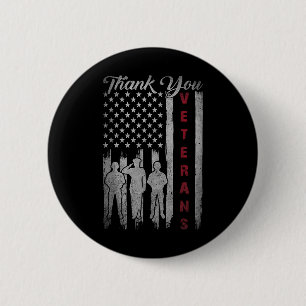 Veterans Day Thank You Veterans Proud Patriotic 6 Cm Round Badge