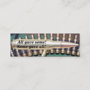 veterans day troops military bullet bookmarker vfw mini business card