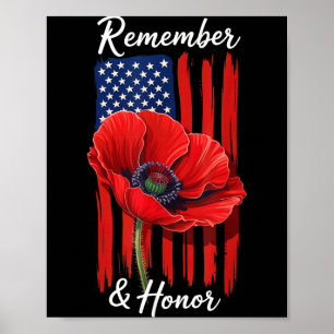 Veterans Day USA Memorial Day- Red Poppy Flower Poster