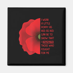 Veterans Day Usa Memorial Lest We Forget Red Magnet