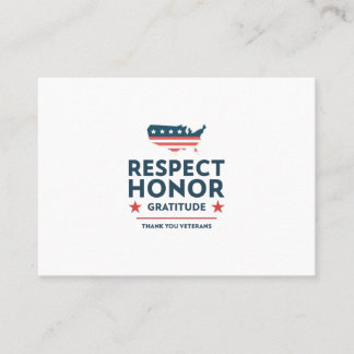 veterans day with a gratitude slogan business card