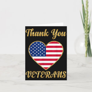 Veterans Day With Aamerican Flag For Men Dad Women Card