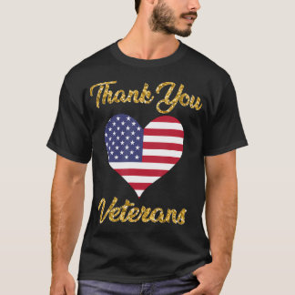 Veterans Day With American Flag For Men Dad Women T-Shirt
