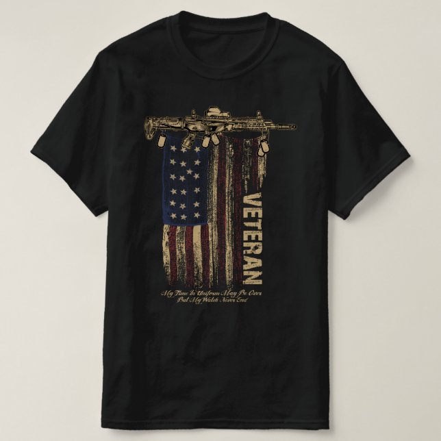 veterans day with american flag T-Shirt (Design Front)