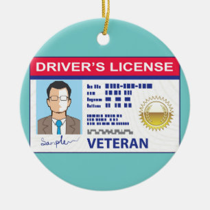 Veterans Driver's License Ceramic Tree Decoration