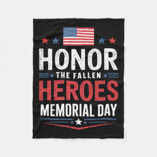 Veterans Flag Honour the Fallen Heroes Memorial Da Fleece Blanket