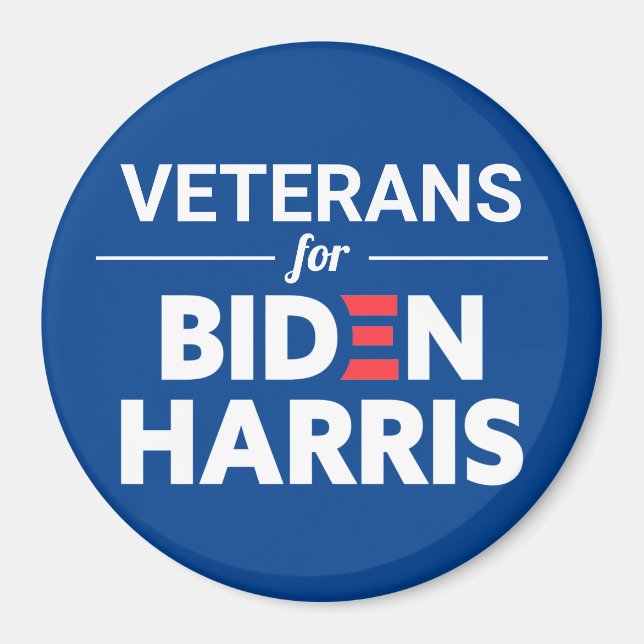 Veterans for Biden Harris Custom Text Blue Magnet (Front)