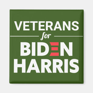 Veterans for Biden Harris Custom Text Green Magnet