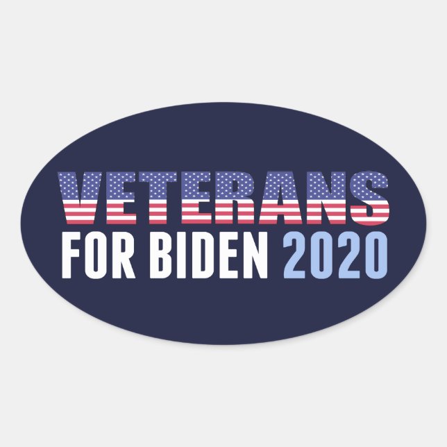 Veterans for Biden Oval Sticker (Front)