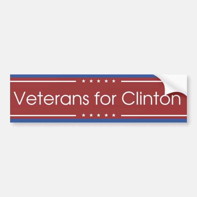Veterans for Clinton 2016 Bumper Sticker (Front)