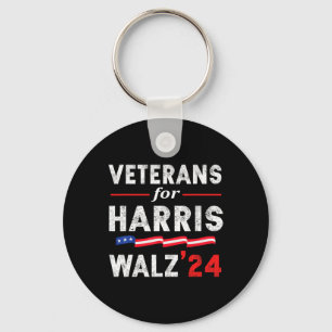 Veterans For Harris Waltz 2024 Election Vote Blue Key Ring