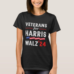 Veterans For Harris Waltz 2024 Election Vote Blue T-Shirt