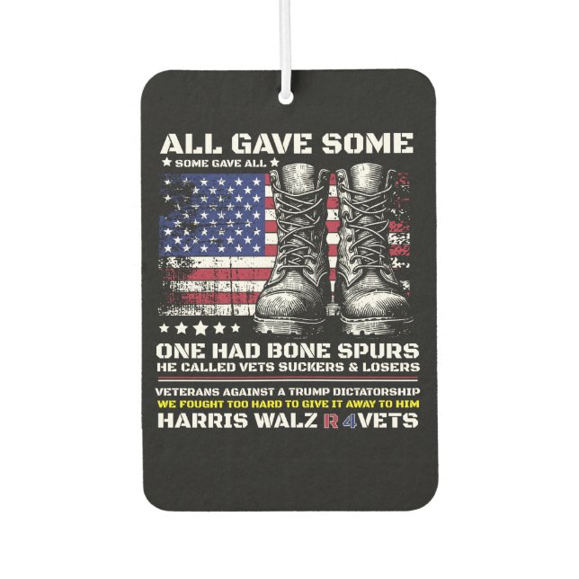 Veterans For Harris Walz 2024  Car Air Freshener (Front)