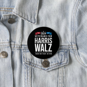 Veterans For Harris Walz 2024 Presidential 7.5 Cm Round Badge
