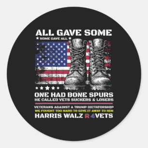 Veterans For Harris Wheimer 2024 Military Vets Aga Classic Round Sticker