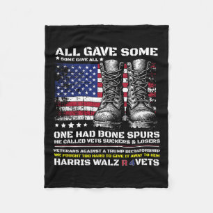 Veterans For Harris Wheimer 2024 Military Vets Aga Fleece Blanket
