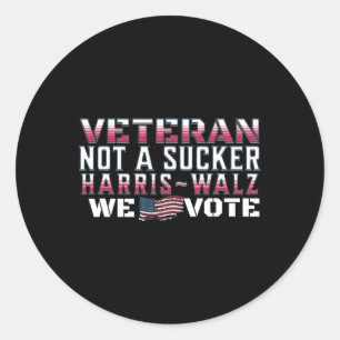 Veterans For Harris Wheimer 2024 Vets Vote Never T Classic Round Sticker