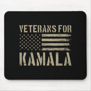 Veterans For Kamala Harris 2024 Election Usa Flag  Mouse Pad