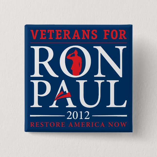 Veterans for Ron Paul Retro Button (Front)