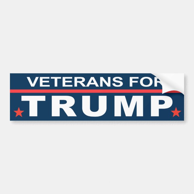 Veterans for Trump 2016 Bumper Sticker (Front)