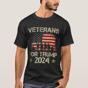 Veterans For Trump 2024 American Flag 4th Of July T-Shirt