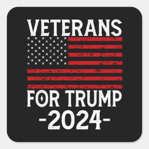 Veterans for Trump 2024 Pro Trump Square Sticker