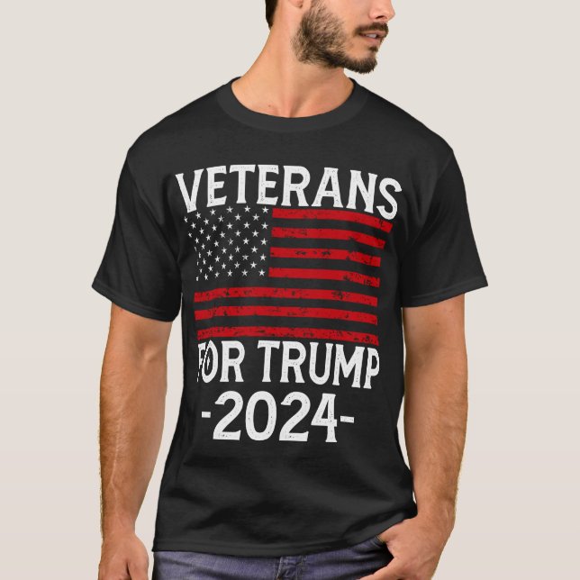 Veterans for Trump 2024 Pro Trump T-Shirt (Front)