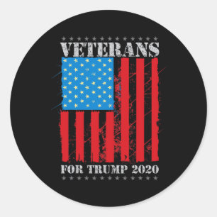 Veterans For Trump Military Republican Supporters Classic Round Sticker