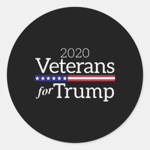 Veterans For Trump Shirt. Pro Trump Gop Classic Round Sticker