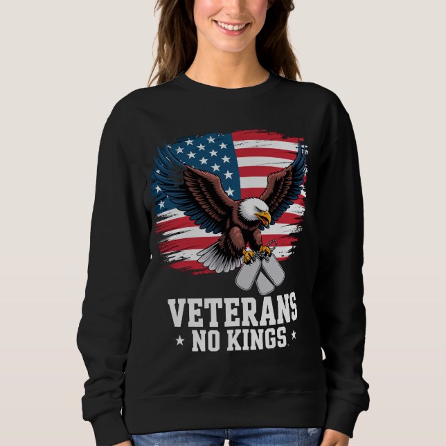 Veterans No Kings American Eagle  Sweatshirt (Front)