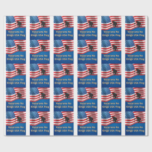 Veterans No Kings USA Flag Wrapping Paper