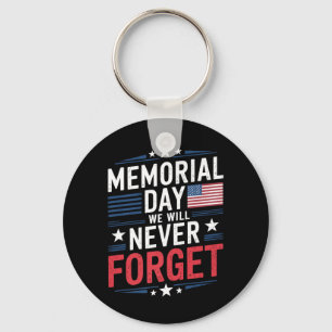 Veterans Patriotic Flag Quote Memorial Day July Key Ring